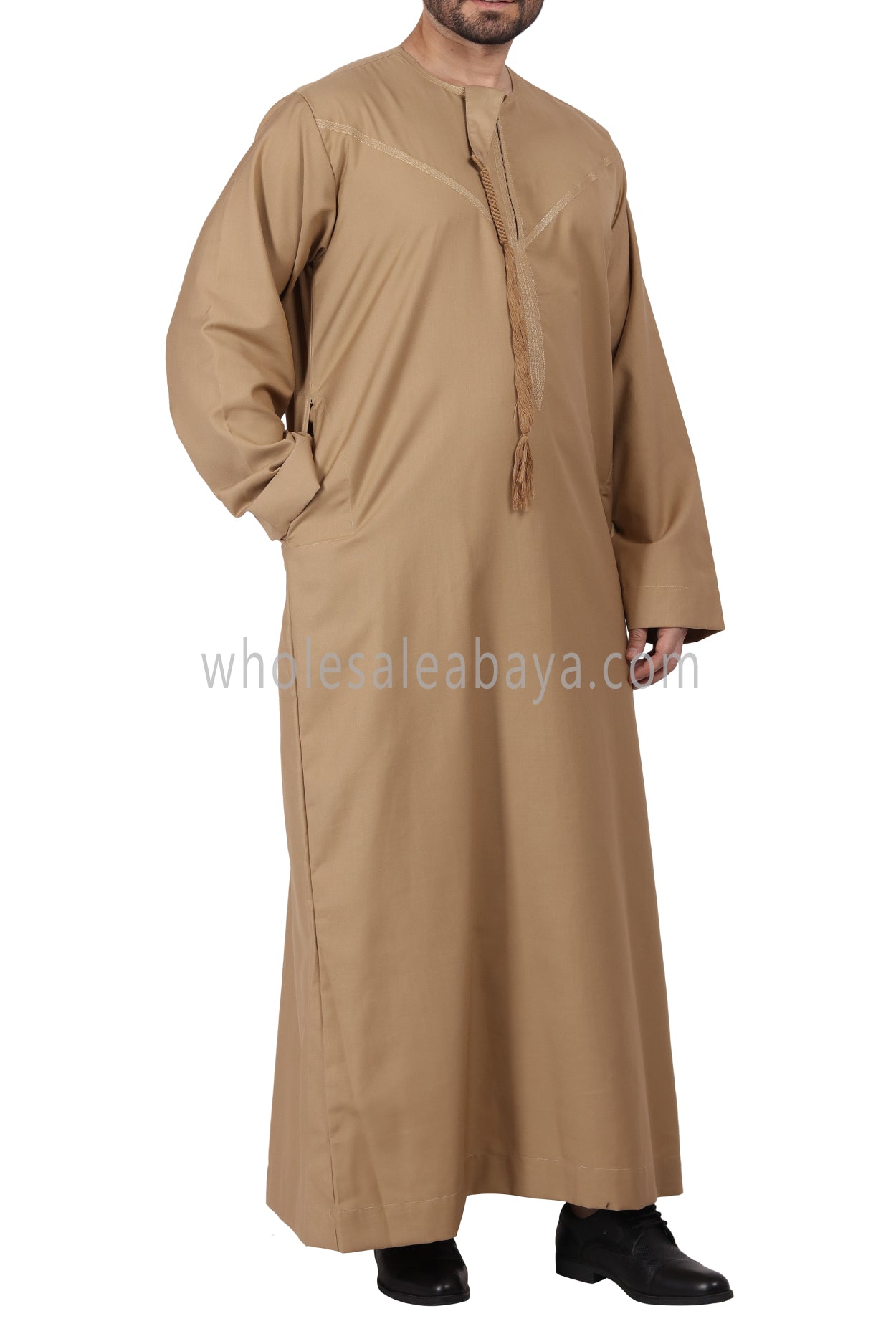 Premium Omani Thoube with Zip and Designer Tassel Gold Colour