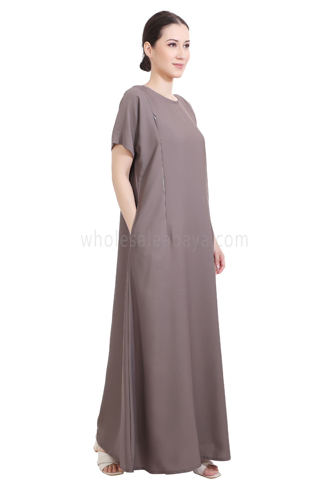 Inner Slip Dress Abaya with Maternity Zips