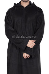 Premium Suede Hooded Thoube Black