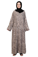 Linen Jacquard Open Abaya
