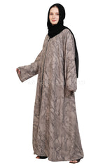 Linen Jacquard Open Abaya