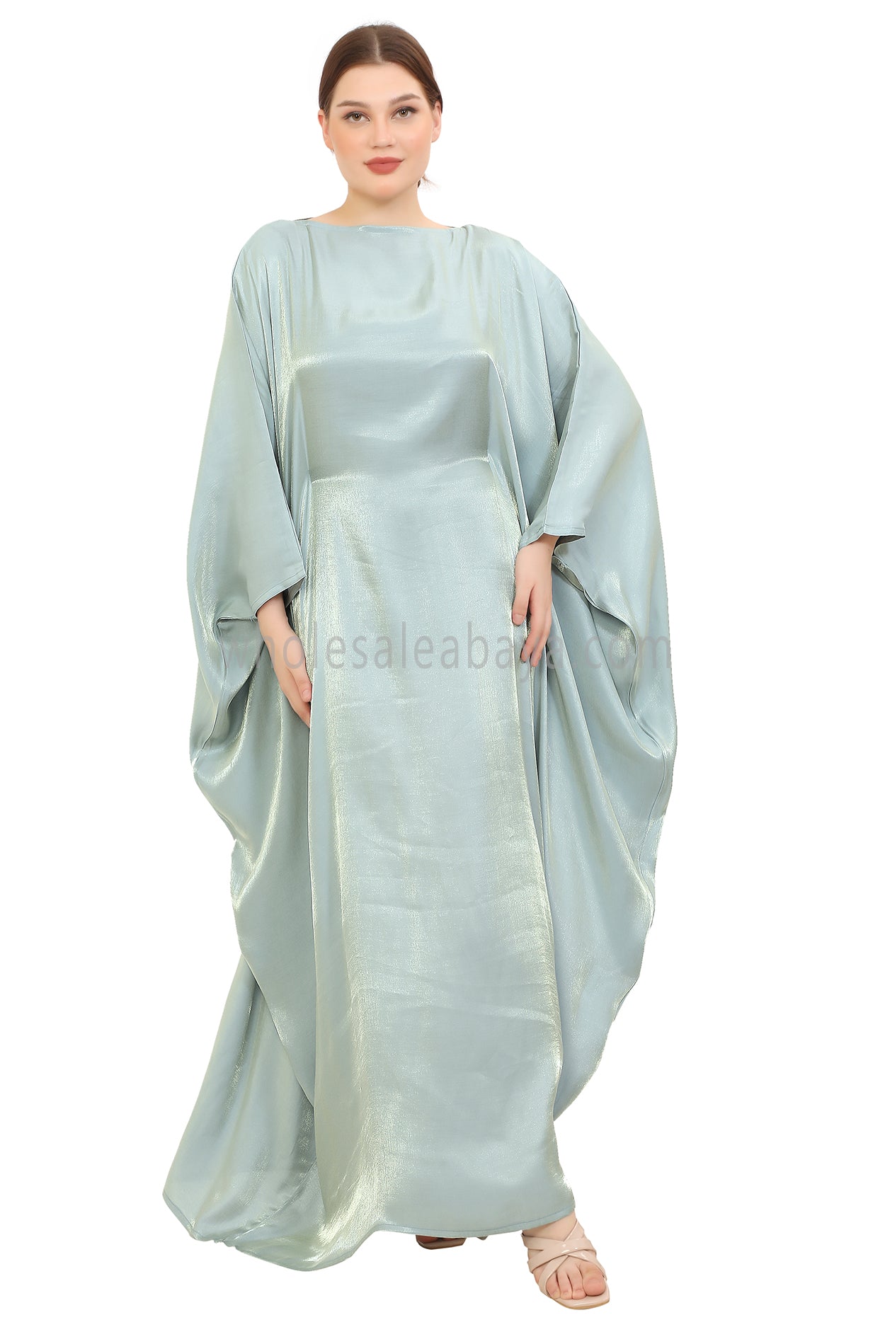 Butterfly Shimmer Kaftan Abaya Ocean Mint 30520