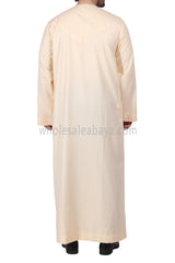 Premium Omani Thoube with Zip and Designer Tassel Cream