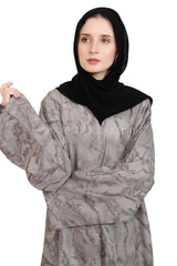 Linen Jacquard Open Abaya