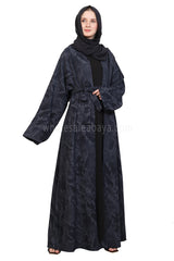 Linen Jacquard Open Abaya