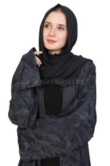 Linen Jacquard Open Abaya