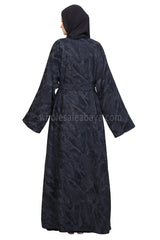 Linen Jacquard Open Abaya