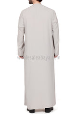Men's Premium Emirati Thoube  With Buttons & Tassel Ecru