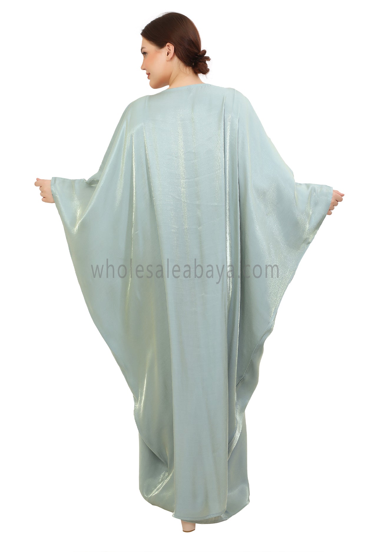 Butterfly Shimmer Kaftan Abaya Ocean Mint 30520