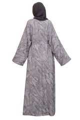 Linen Jacquard Open Abaya