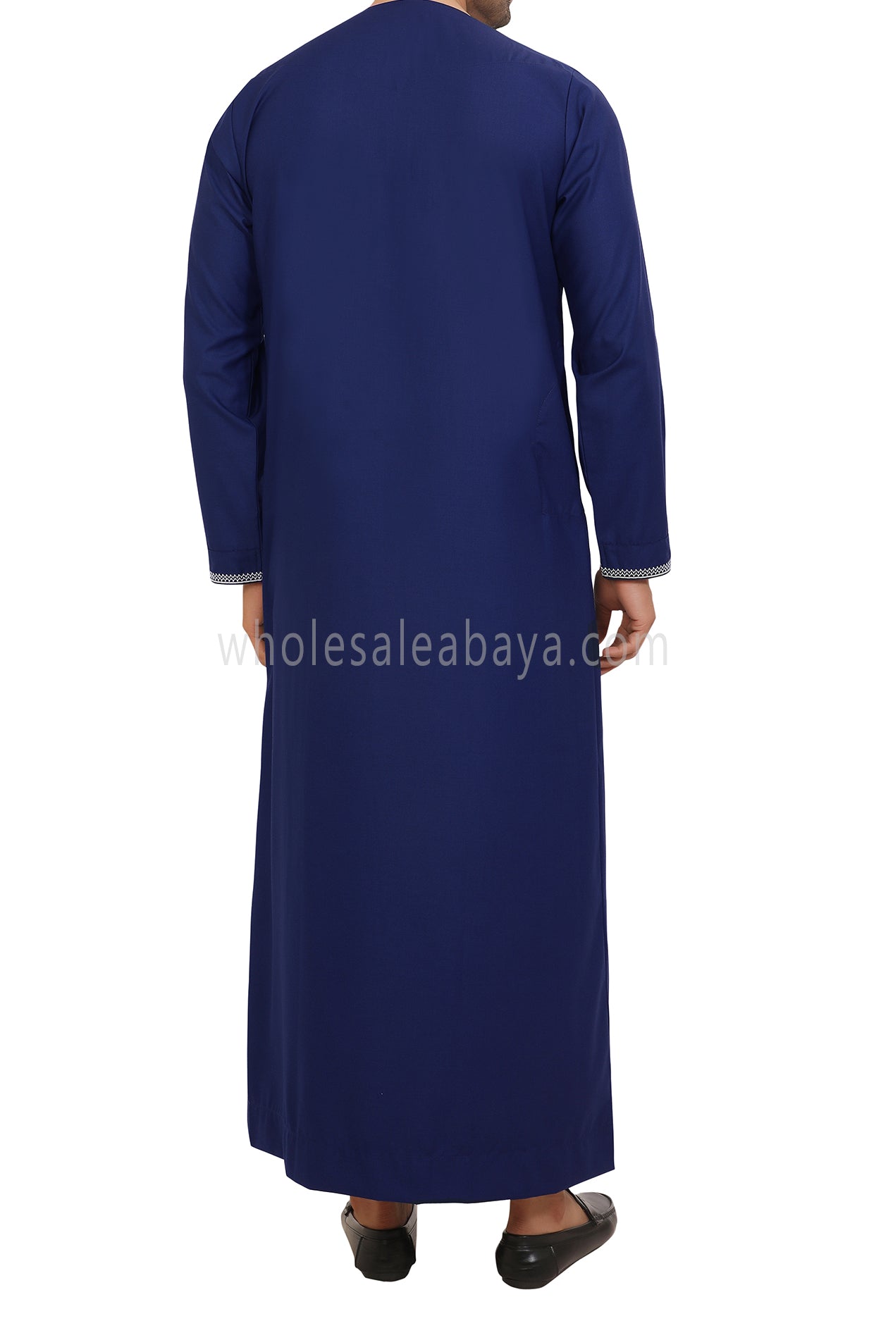 Men's Embroidered Omani Thoube With Tassel 90074 Ink Blue
