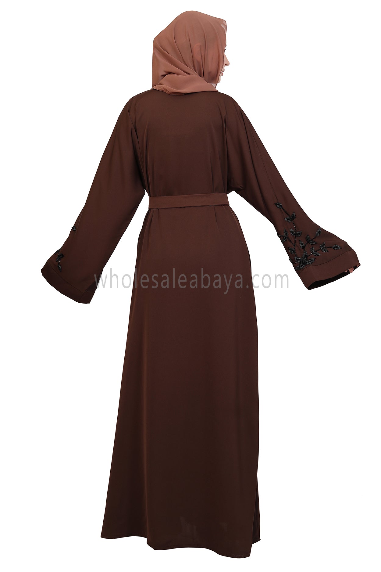Open Abaya With Handwork Sleeves