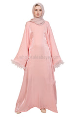 Shimmer Kaftan With Feather Sleeves