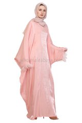Shimmer Kaftan With Feather Sleeves