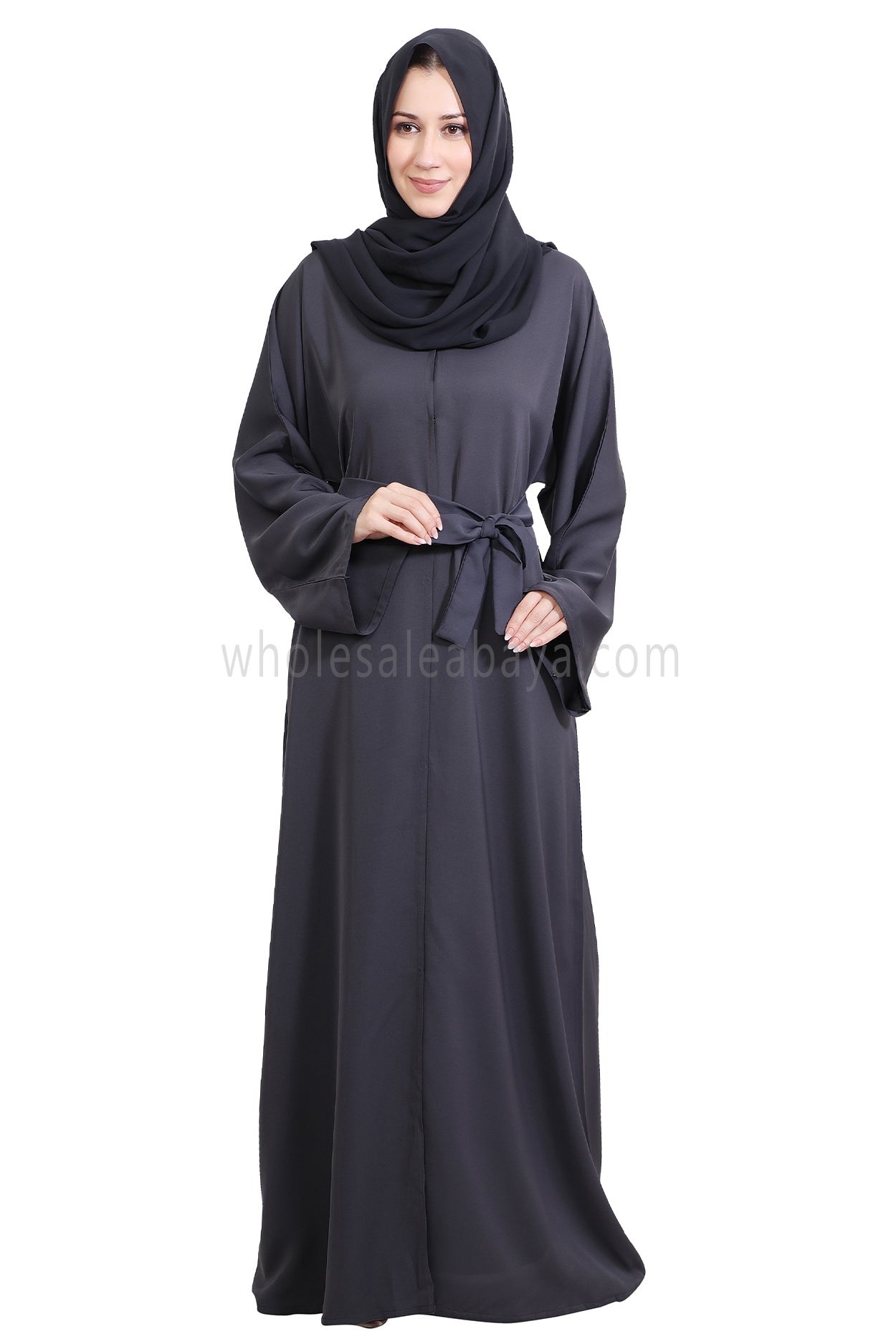 Front Open Nida Abaya with Buttons