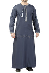 Premium Embroidered Omani Tassel  Blue Grey