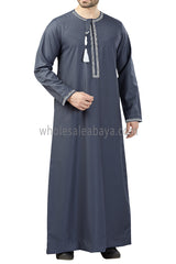 Premium Embroidered Omani Tassel  Blue Grey