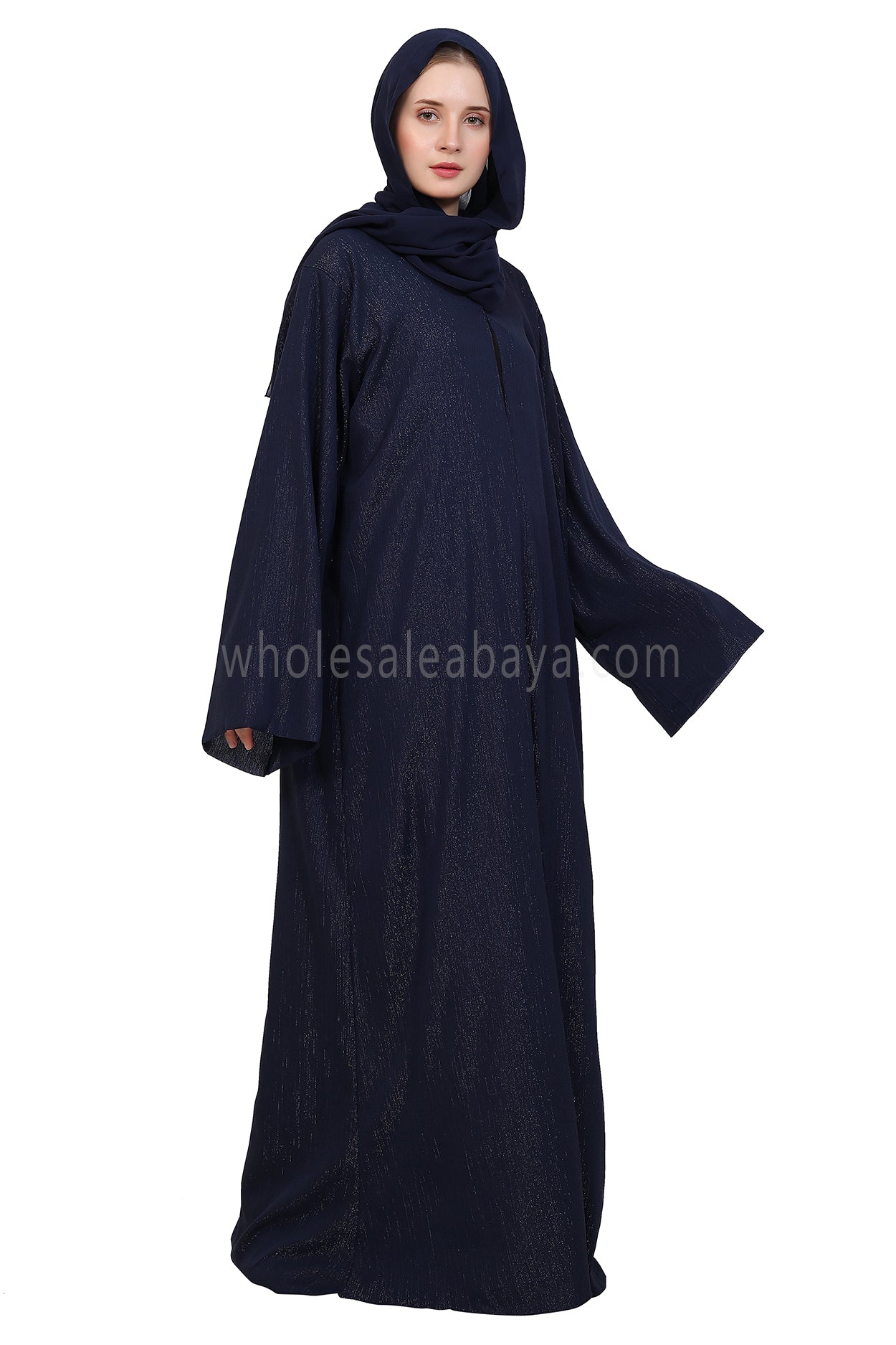 Chiffon Metallic Open Abaya