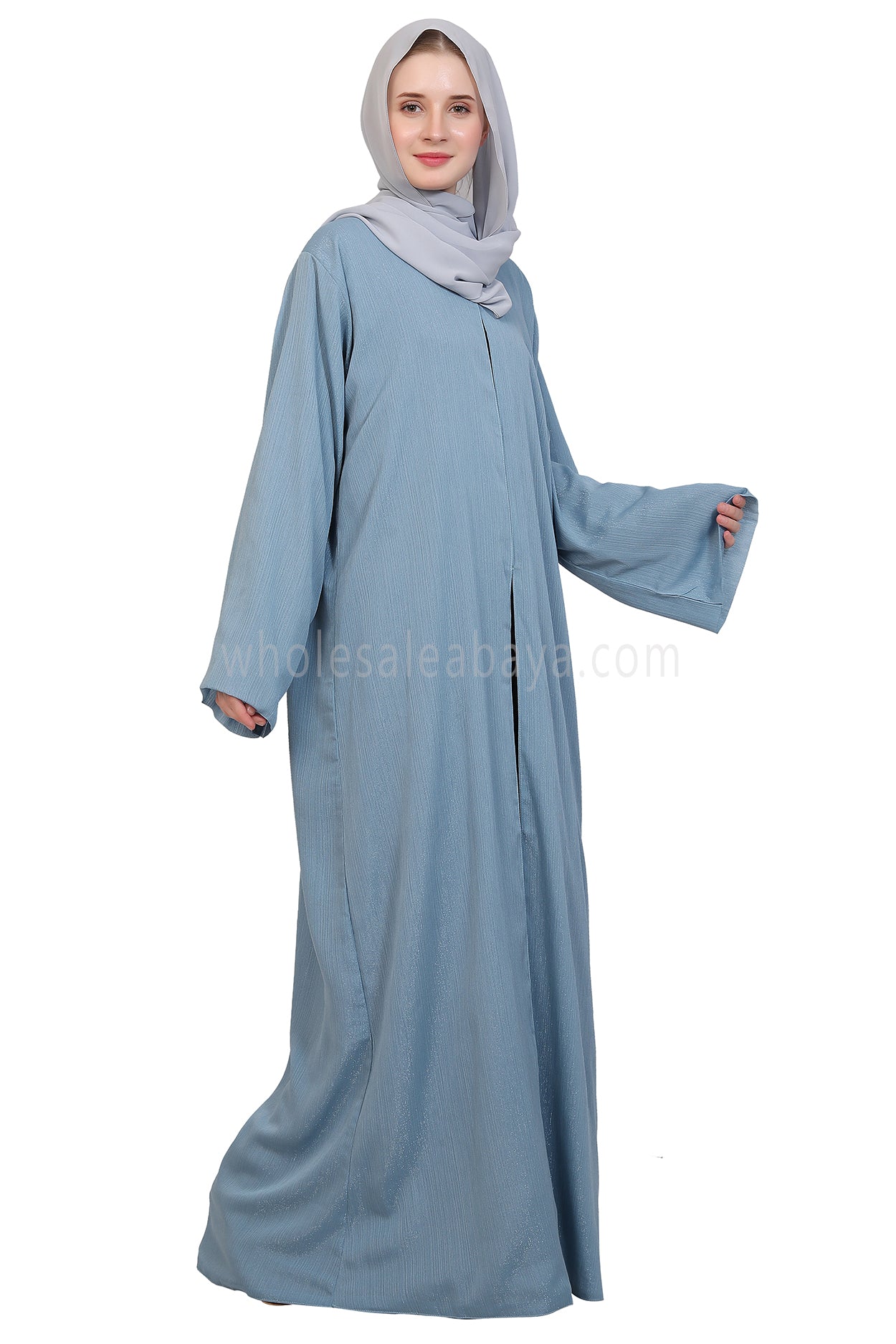 Chiffon Metallic Open Abaya