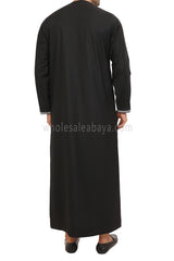 Men's Embroidered Omani Thoube With Tassel 90074 Black