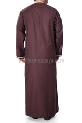 Men's Omani Thoube with Embroidery and Designer Tassel Brown