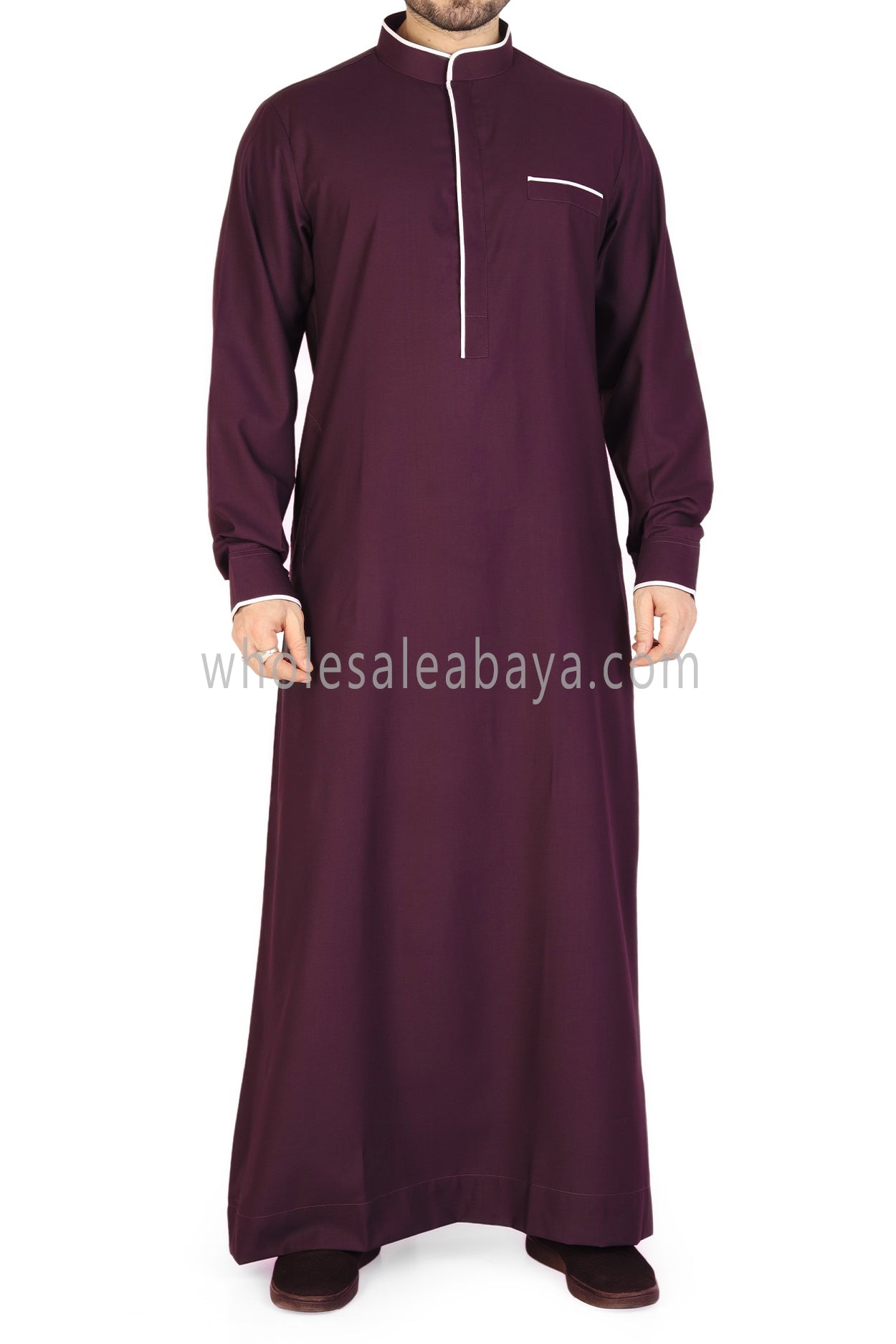 Men's Piping Collar Thoube Burgundy