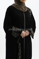 Designer Luxurious Abaya With Golden Embroidery Work 30302