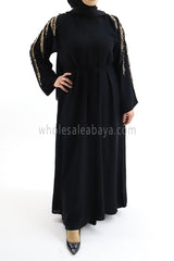 Designer Dubai Abaya with Lace and Pearl Work 30367