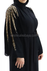 Designer Dubai Abaya with Lace and Pearl Work 30367