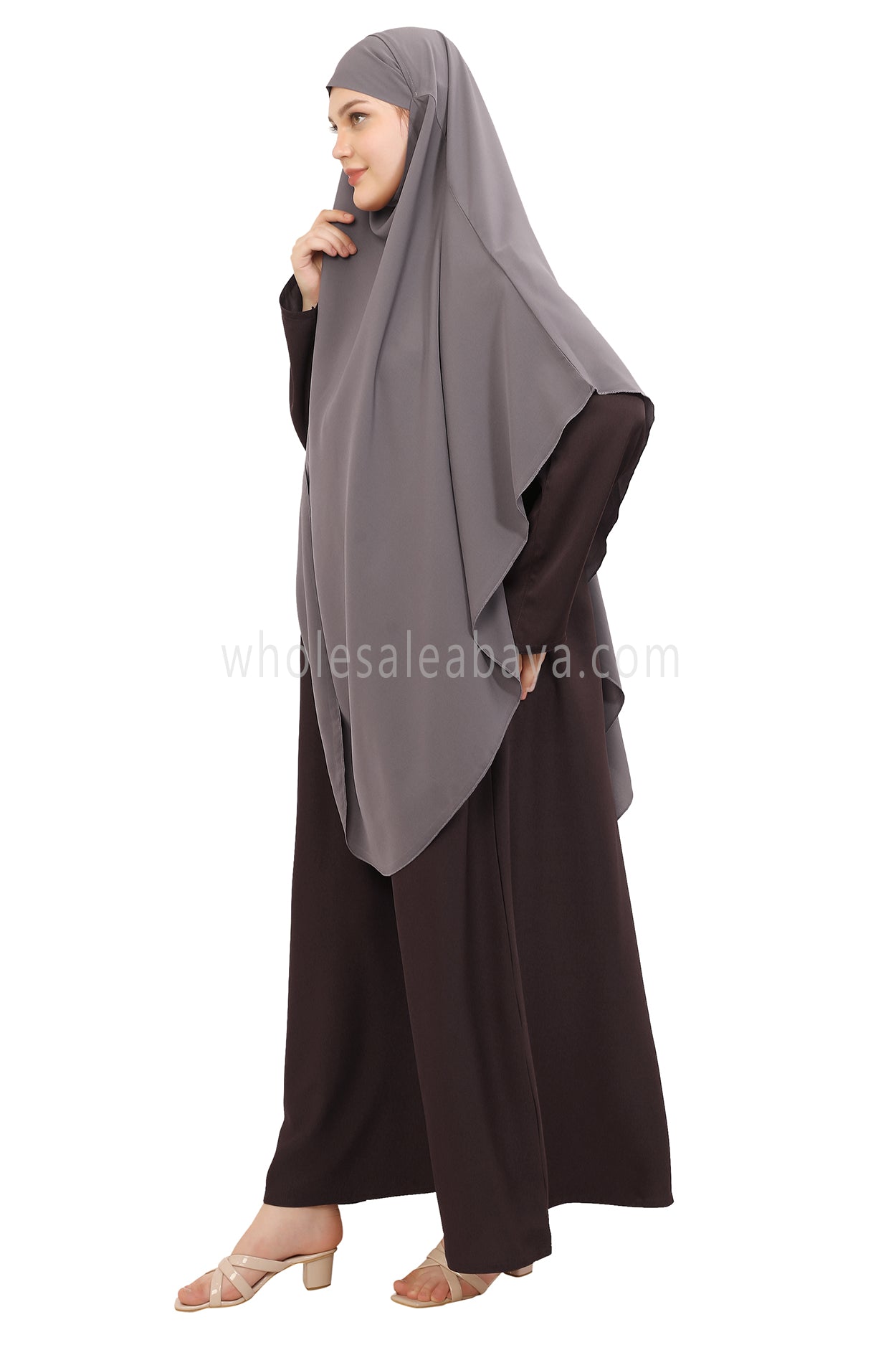 Free Size Premium Khimar Light Grey 50041