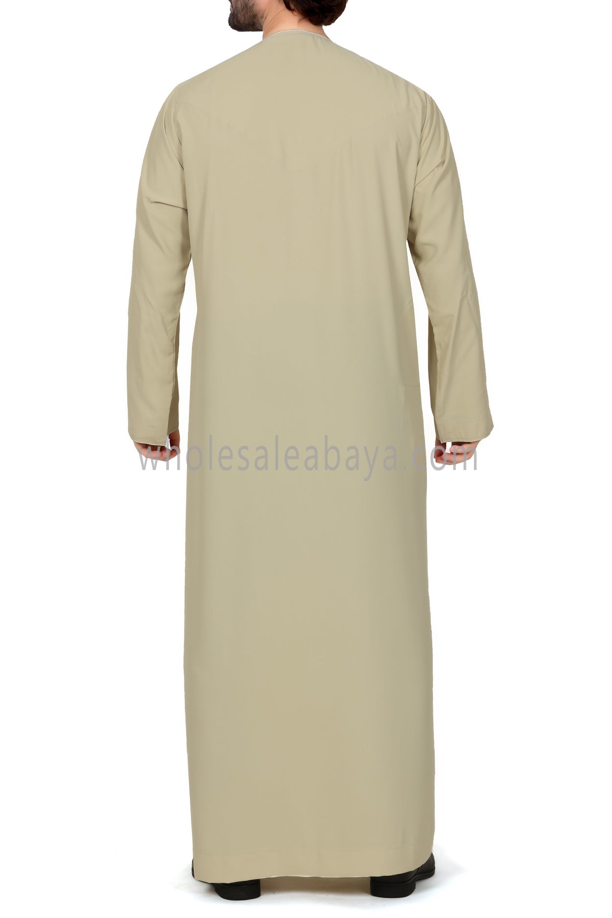 Men's Premium Emirati Thoube  With Buttons & Tassel Dark Cream