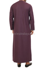 Men's Embroidered Omani Thoube With Tassel 90074 Burgundy