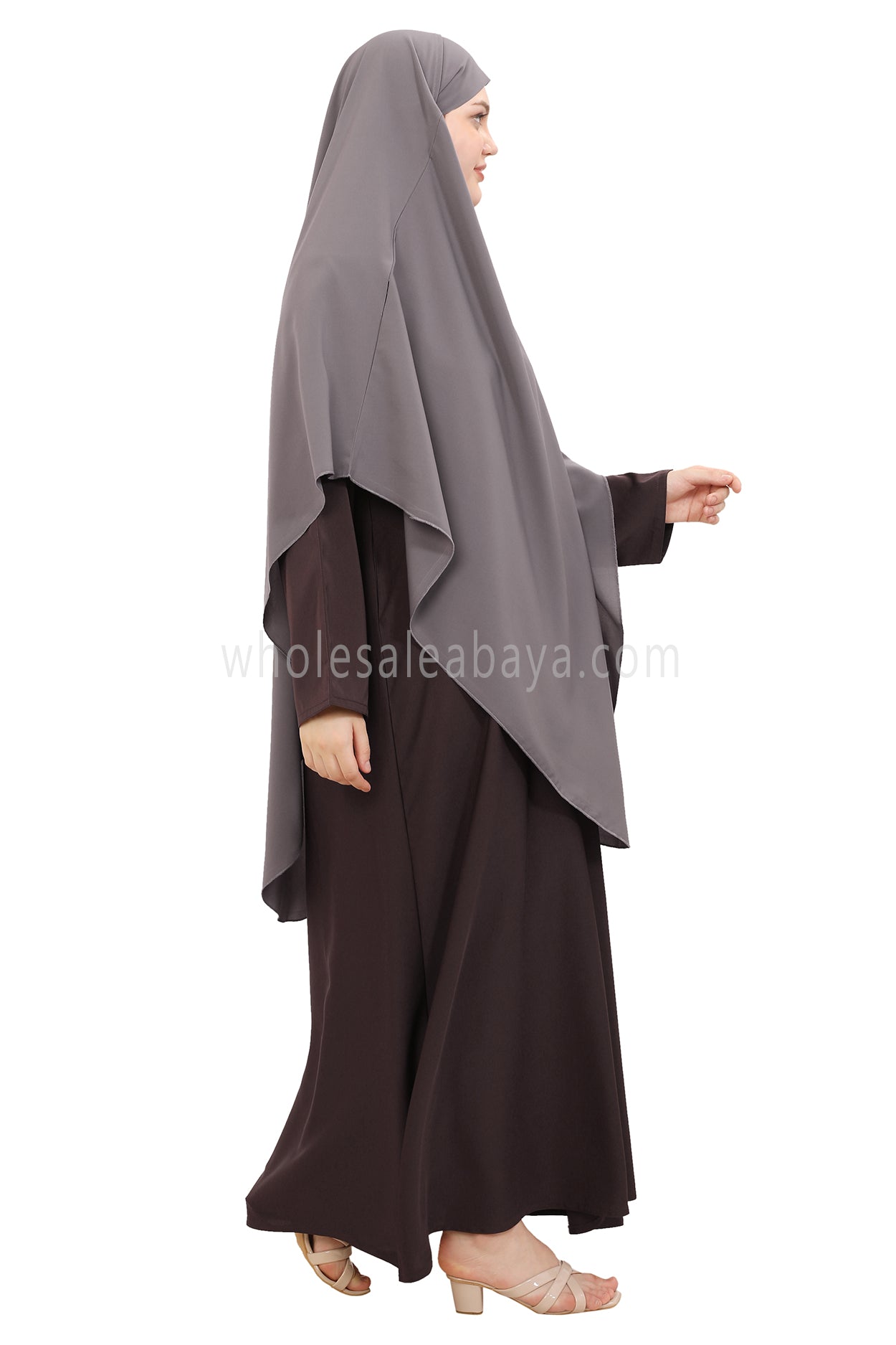 Free Size Premium Khimar Light Grey 50041