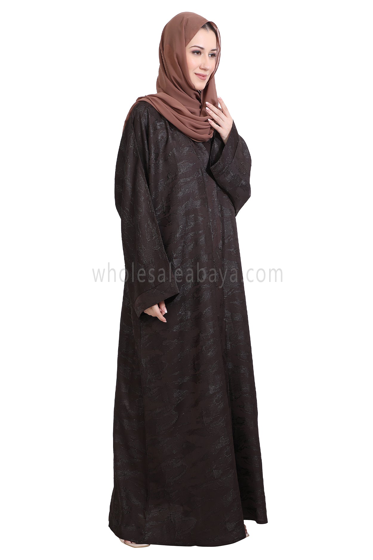 Metallic Jacquard Open Abaya