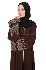 Nida Open Abaya With Embroidered Sleeves