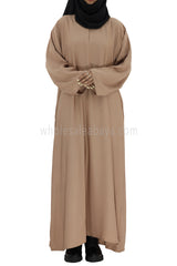 PLAIN CLOSED ABAYA WITH A-LINE STRAIGHT CUT