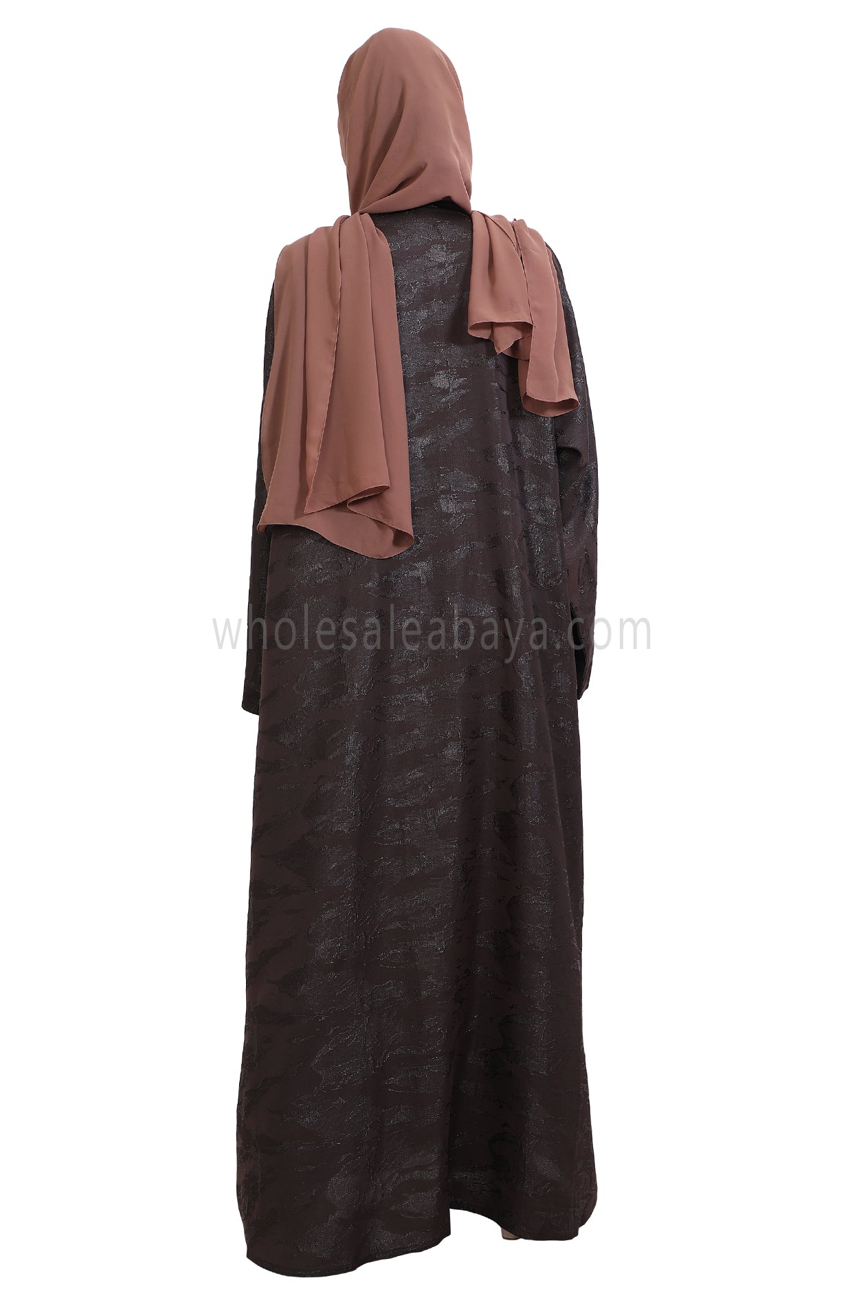 Metallic Jacquard Open Abaya