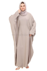 Plain Closed Butterfly Nida Abaya Light Peach 30520