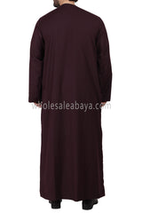 Premium Omani Thoube with Zip and Designer Tassel Burgundy