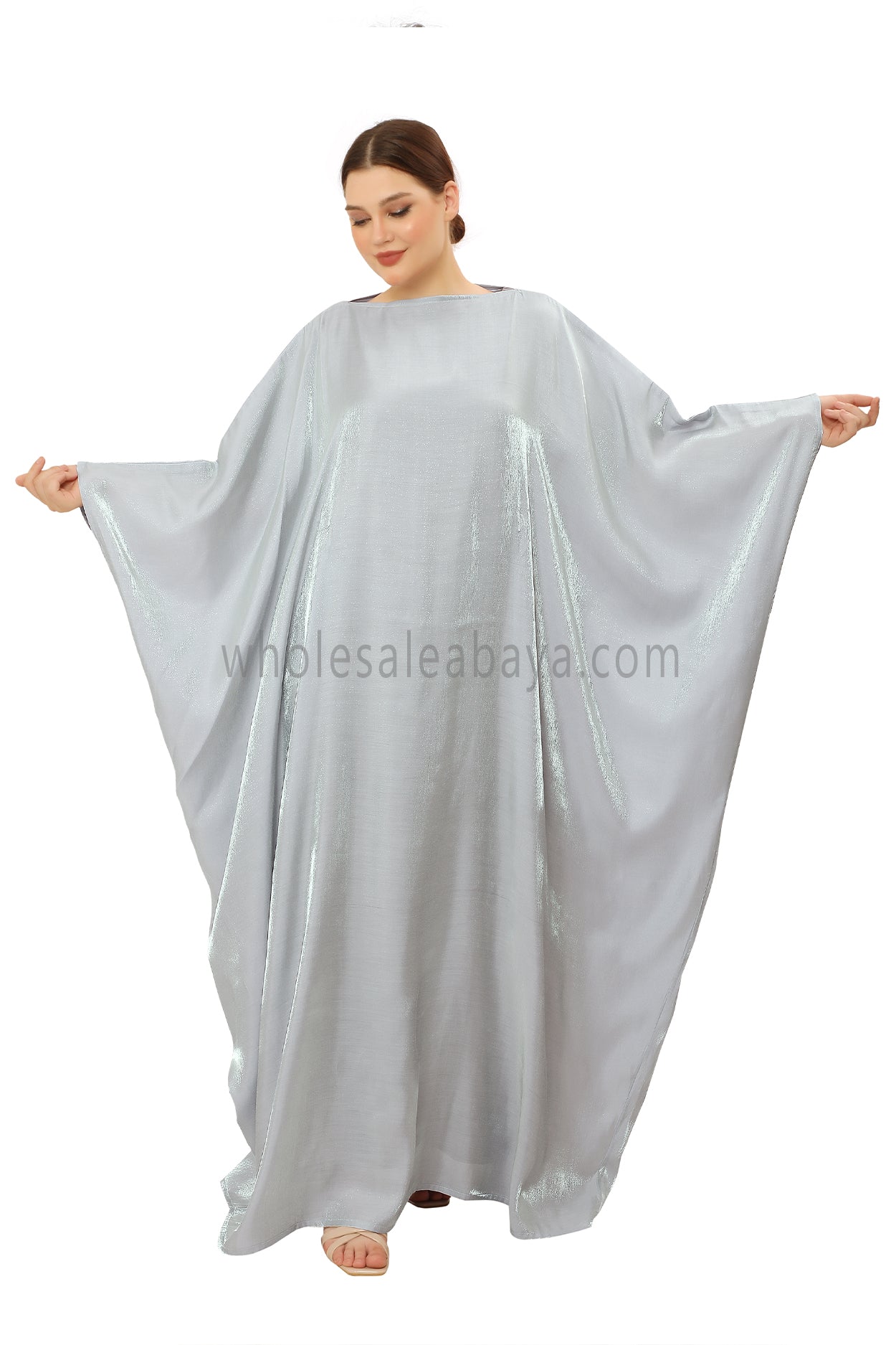 Butterfly Shimmer Kaftan Abaya Sky Mist 30520