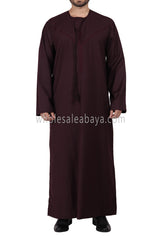 Premium Omani Thoube with Zip and Designer Tassel Burgundy