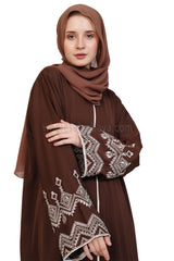 Nida Open Abaya With Embroidered Sleeves