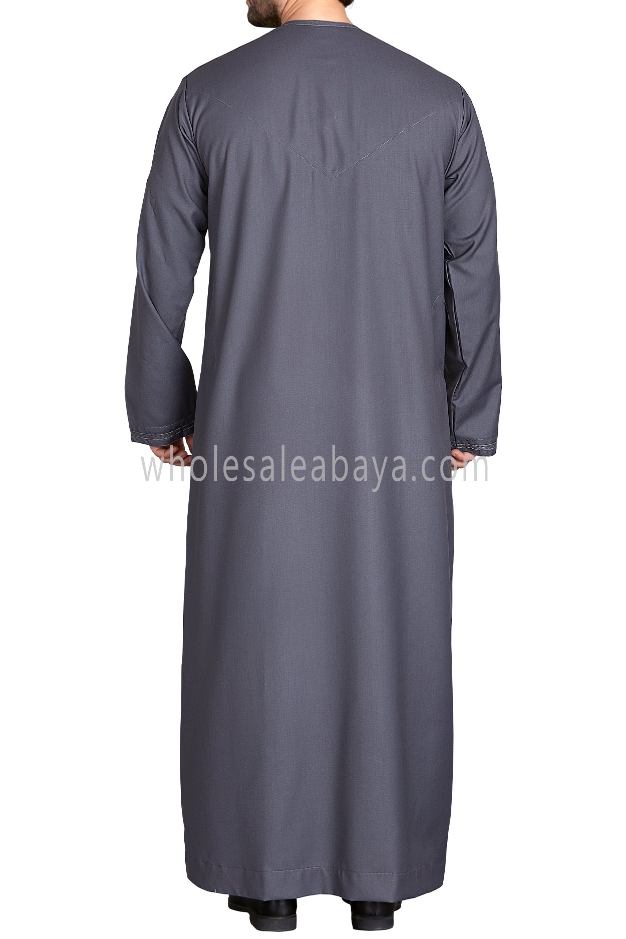 Men's Premium Emirati Thoube  With Buttons & Tassel Dark Grey