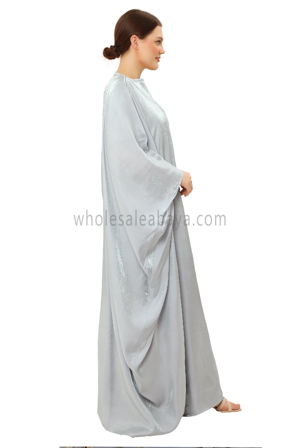 Butterfly Shimmer Kaftan Abaya Sky Mist 30520