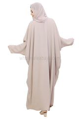 Plain Closed Butterfly Nida Abaya Light Peach 30520