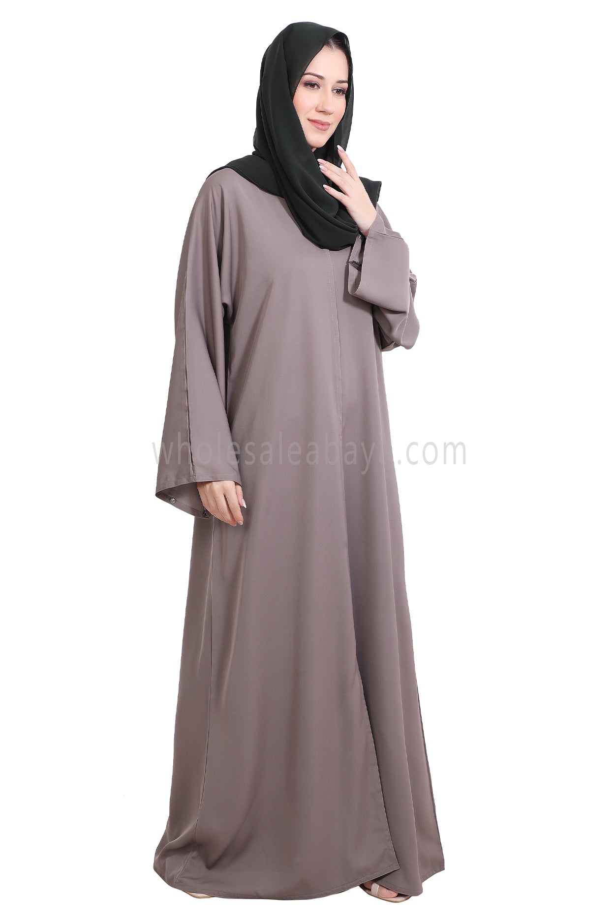 Front Open Nida Abaya with Buttons