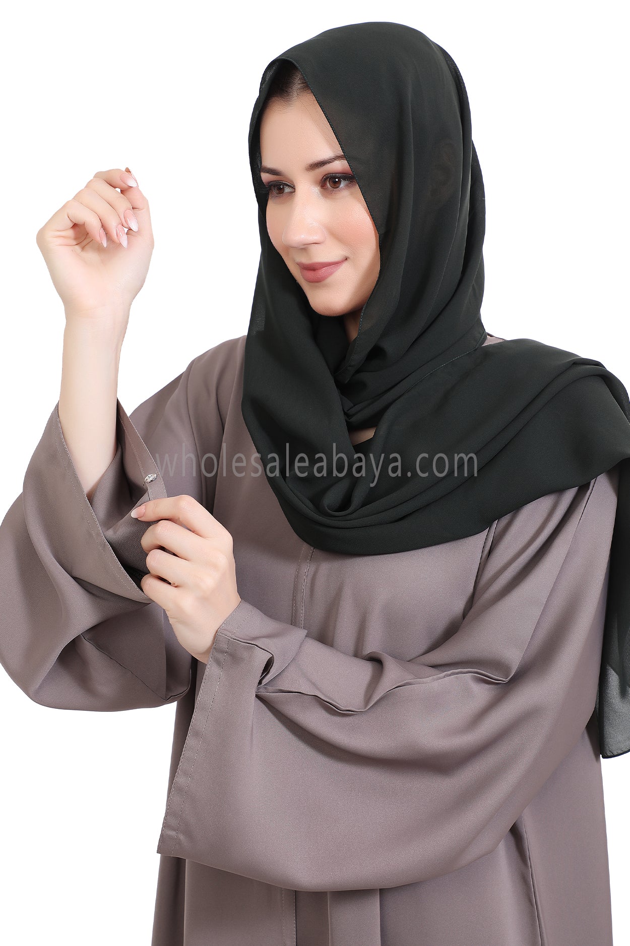 Front Open Nida Abaya with Buttons
