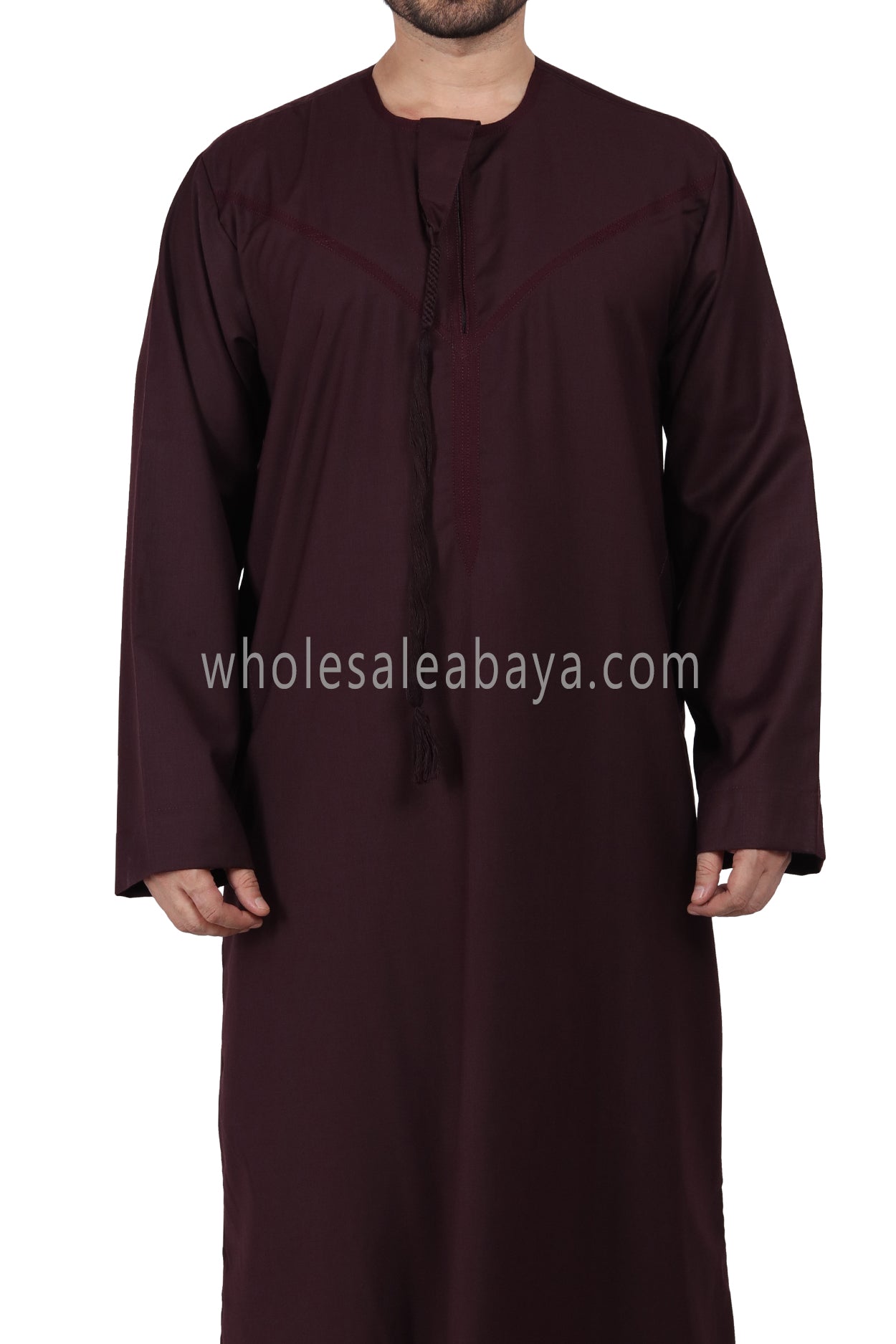 Premium Omani Thoube with Zip and Designer Tassel Burgundy Colour