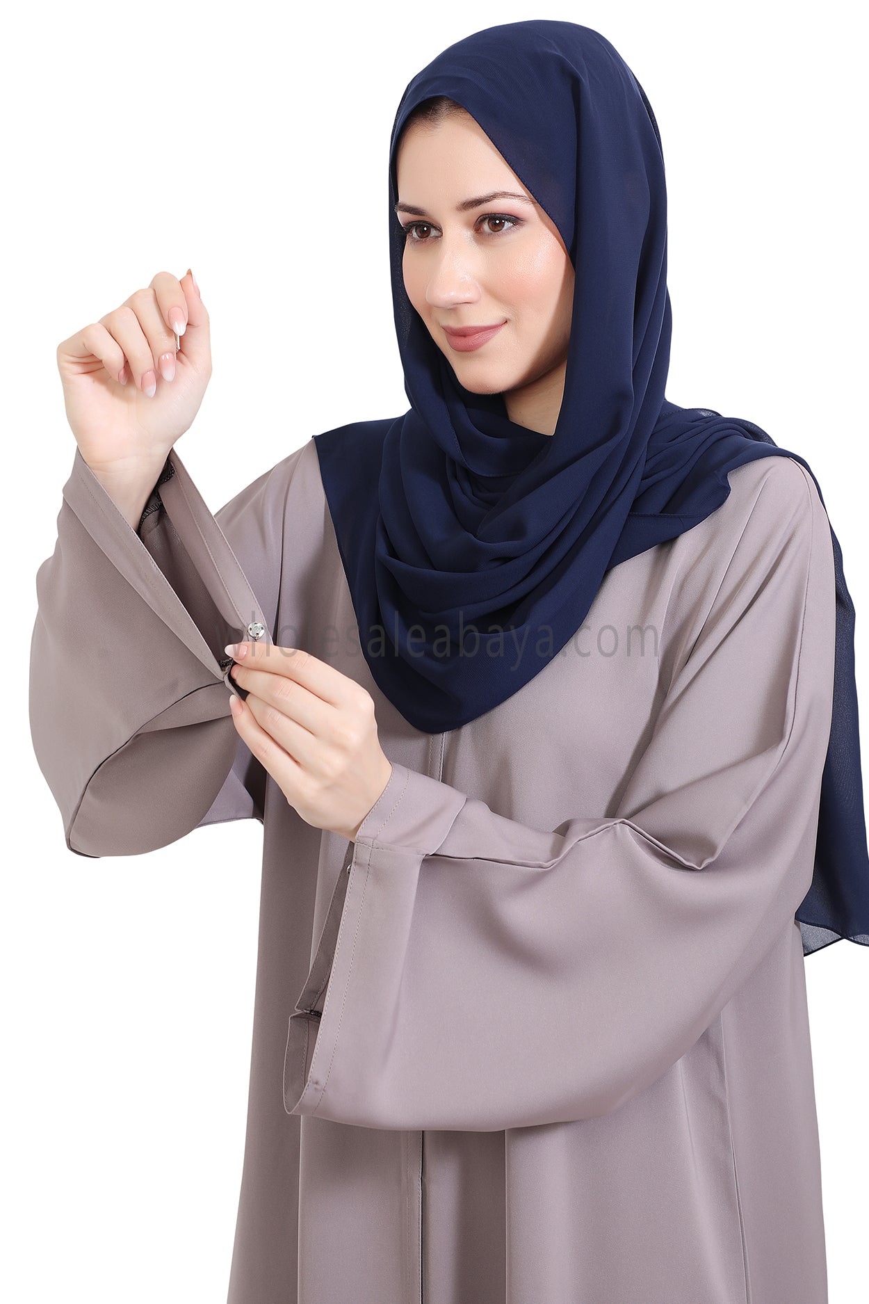 Front Open Nida Abaya with Buttons