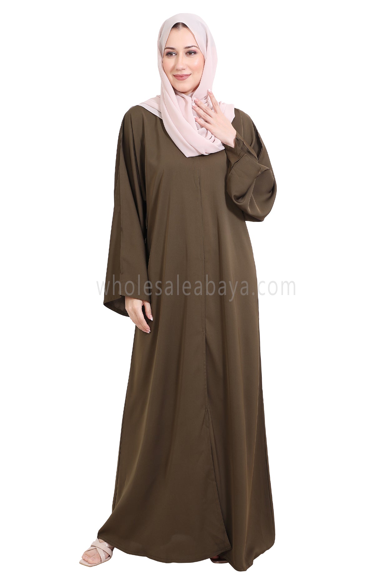 Front Open Nida Abaya with Buttons